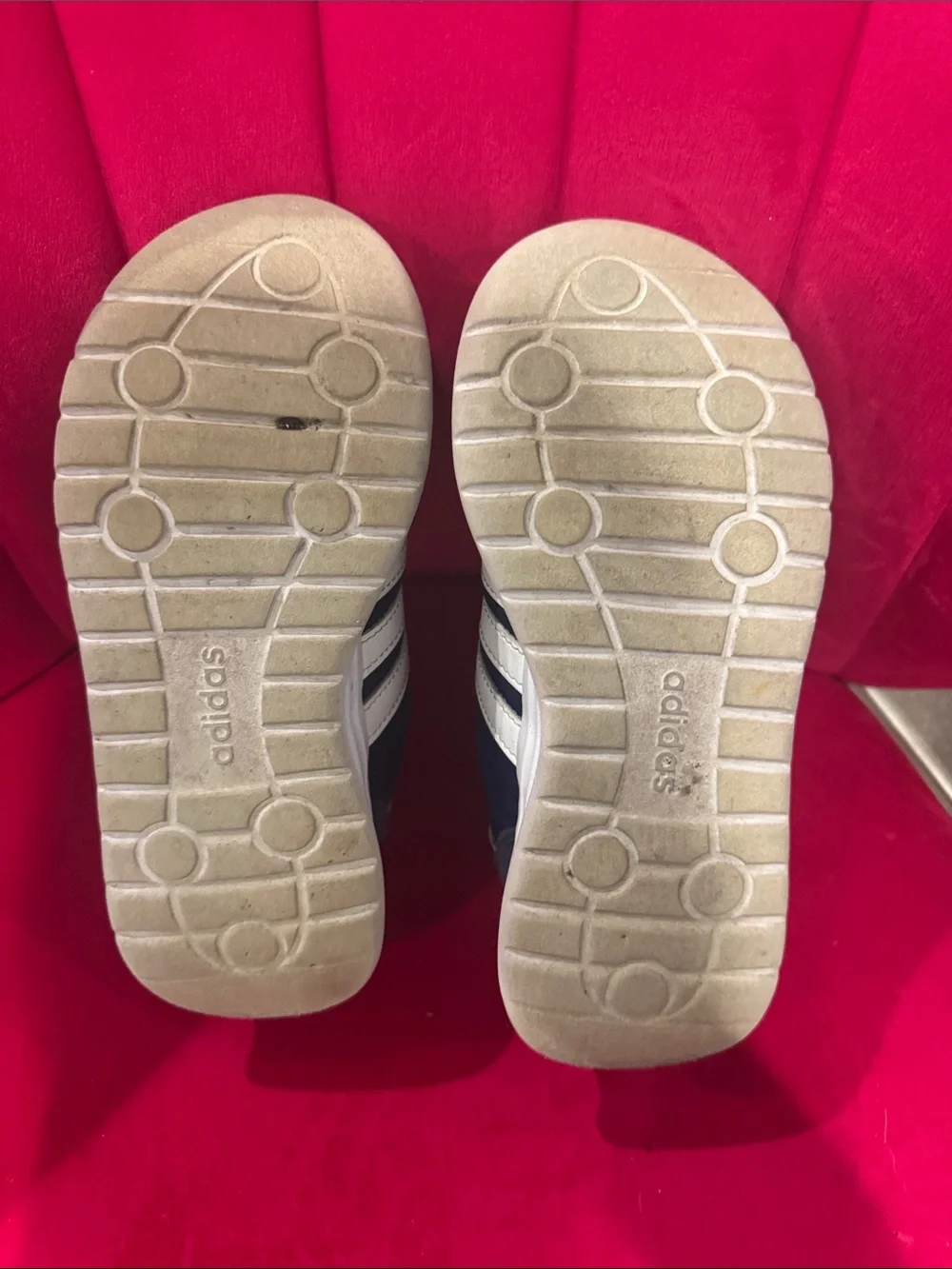 adidas Kids Navy and White Hook-and-Loop Sneakers